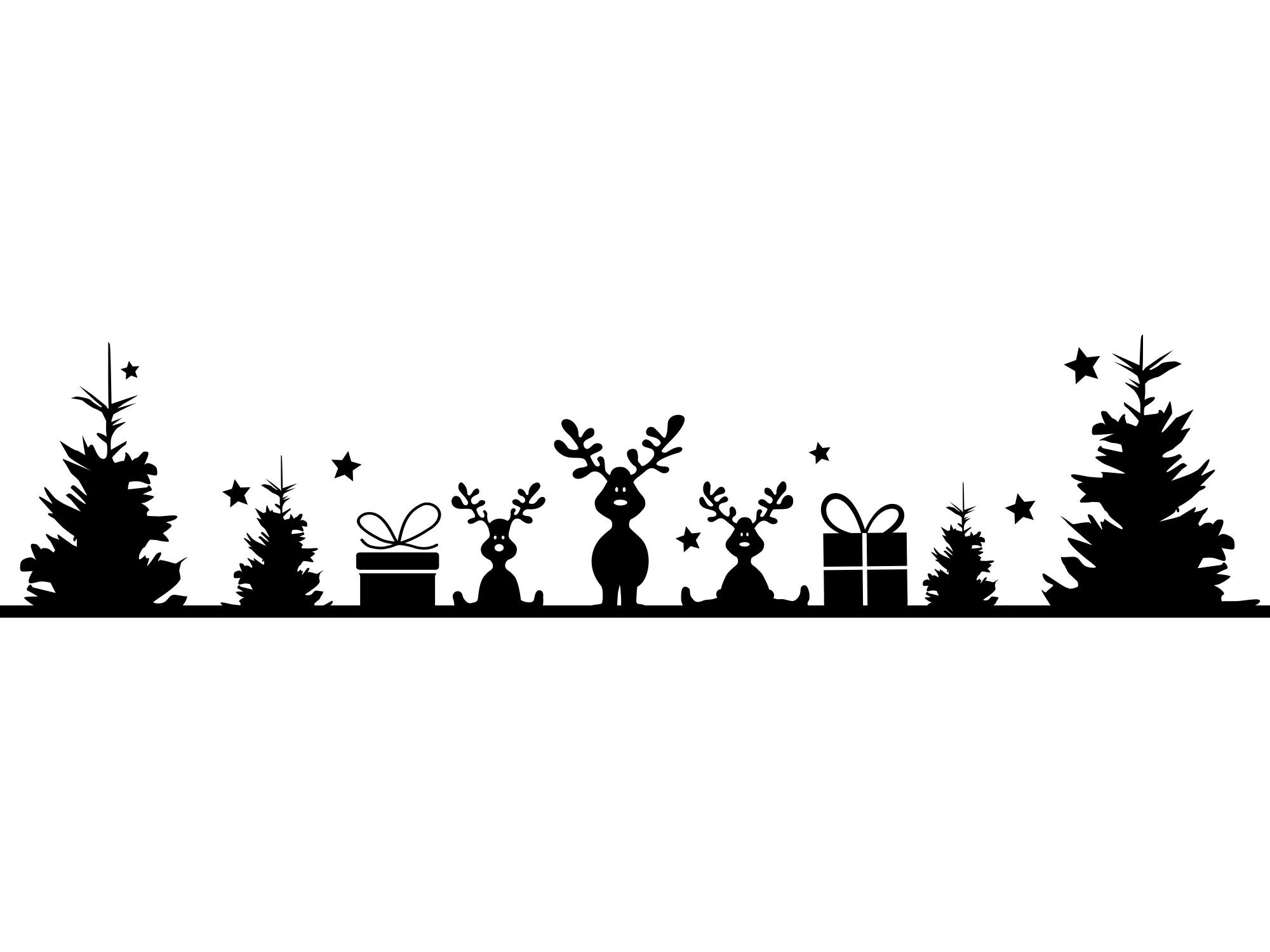 WEIHNACHTEN HINTERGRUND RENTIERE Wald Vektor jpg Schweiz Etsy png eps svg Silhouette - Umriss