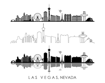 LAS VEGAS Stad Nevada SKYLINE Outline Silhouette Vector svg eps jpg png