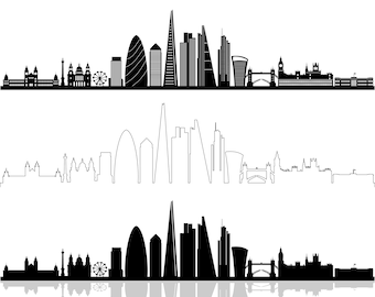 LONDEN SKYLINE Outline Silhouette Vector svg eps jpg png