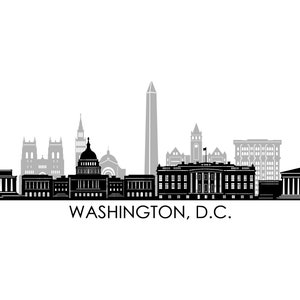 WASHINGTON D.C. USA SKYLINE City Outline Silhouette Vector Graphic svg eps jpg png