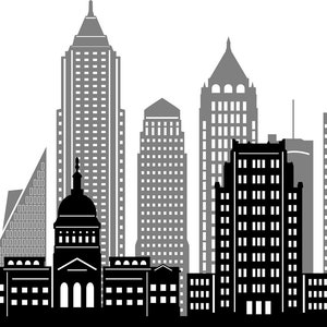 ATLANTA SKYLINE Outline Silhouette Vector svg eps jpg png