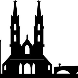 BASEL SWITZERLAND Skyline Outline Silhouette Vector svg eps jpg png