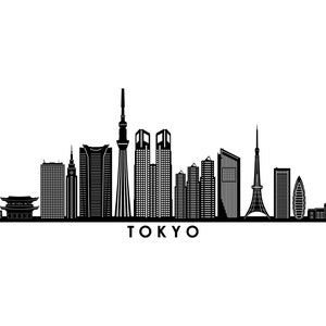 TOKYO Japan Tokyo SKYLINE City Outline Silhouette Vector Graphic svg eps jpg png