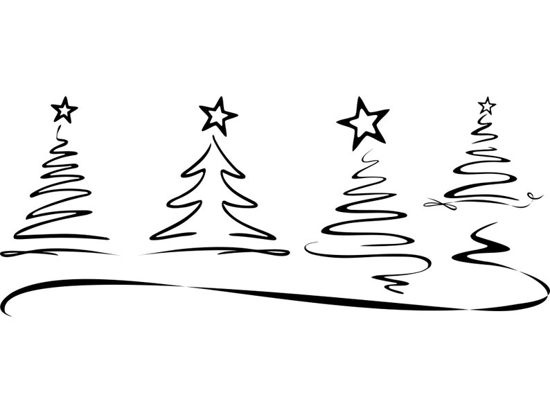 WEIHNACHTSBAUM
                    DEKORATION BAUM Silhouette Vektor Grafik svg Bild 1