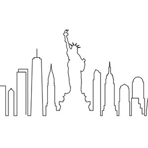 NOVA IORQUE EUA Linha Skyline Cidade Contorno Silhueta Gráfico vetorial svg eps jpg png