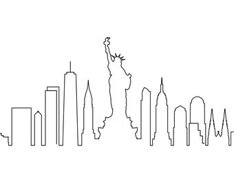 NEW YORK USA Line Skyline City Outline Silhouette Vector Graphic svg eps jpg png