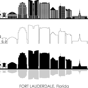 FORT LAUDERDALE Florida USA Skyline City Umriss Silhouette Vektor Grafik svg eps jpg png