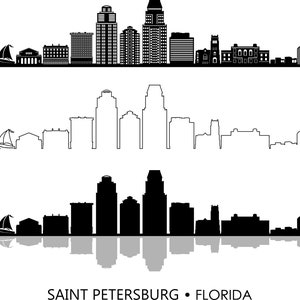 Saint PETERSBURG Florida USA SKYLINE City Umriss Silhouette Vektor Grafik svg eps jpg png