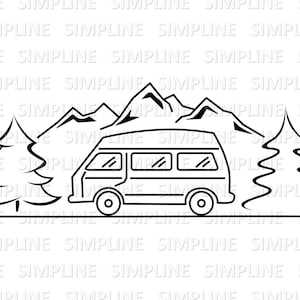 CAMPING BUS CAMPER Silhouette vector svg eps png dxf