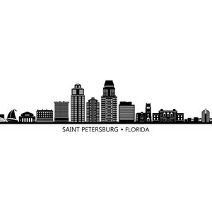 Saint PETERSBURG Florida USA SKYLINE City Umriss Silhouette Vektor Grafik svg eps jpg png