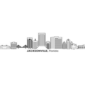 JACKSONVILLE Florida USA SKYLINE City Outline Silhouette Vector Graphic svg eps jpg png