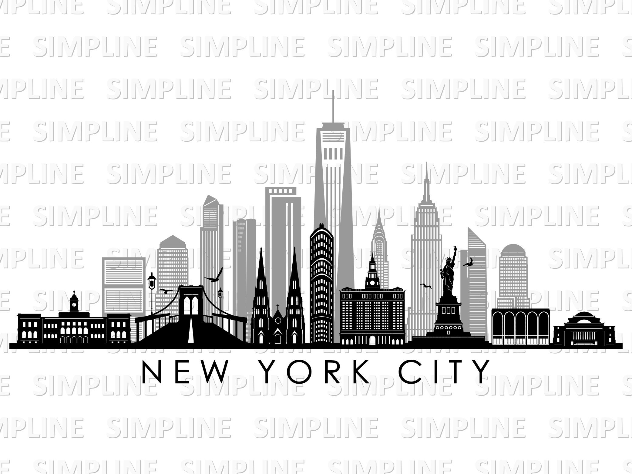 new york city skyline silhouette