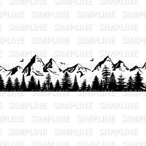 MOUNTAINS FOREST silhouette graphic vector svg eps png jpg