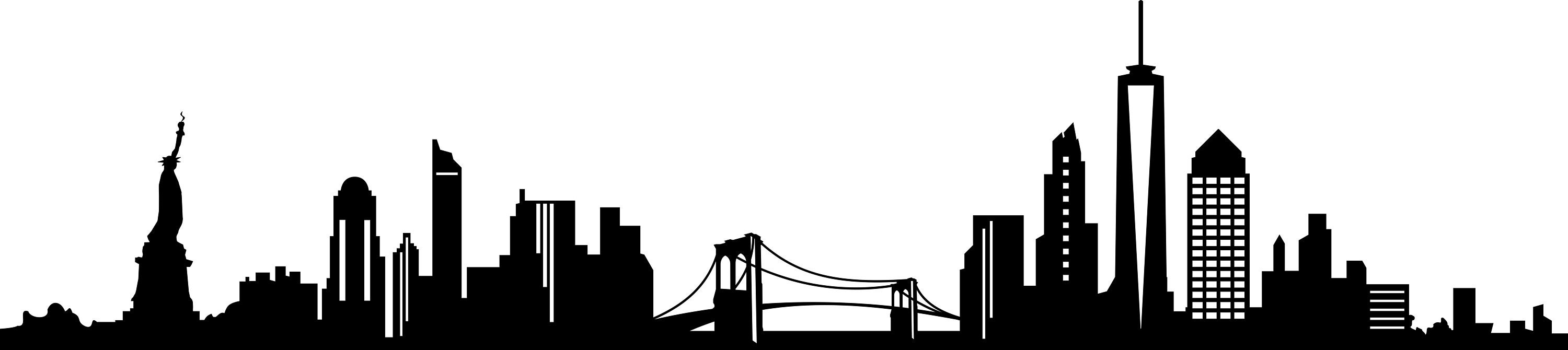 New York City Skyline Outline Silhouette Vector svg eps jpg Etsy