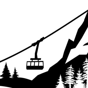 SKI WINTER BERGE Skigebiet Schnee Silhouette Vektor Grafik svg eps jpg png