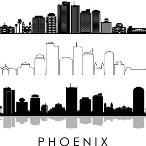 PHOENIX City SKYLINE Contour Silhouette Vecteur svg eps jpg png