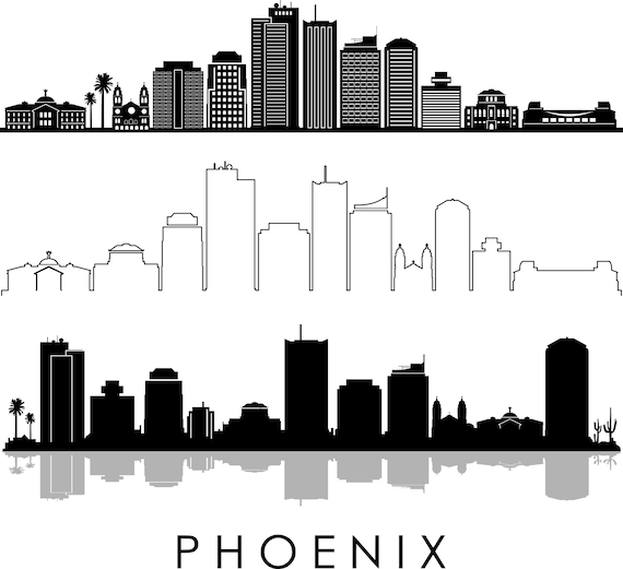 PHOENIX City SKYLINE Outline Silhouette Vector Svg Eps Jpg Png - Etsy