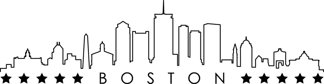 BOSTON Skyline Outline Silhouette Svg Eps Jpg Png - Etsy