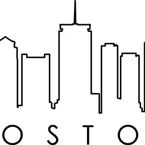 BOSTON Skyline Outline Silhouette svg eps jpg png