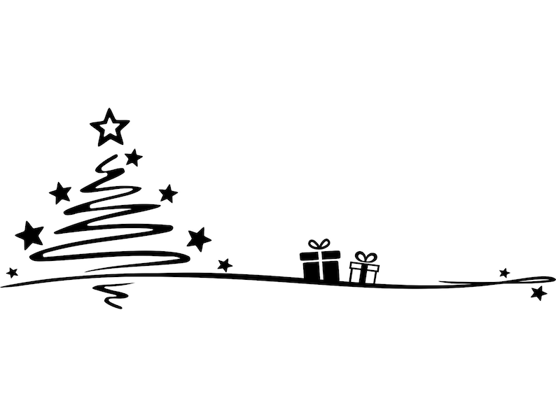 ARBRE DE NOËL ÉTOILE ARBRE silhouette graphiques vectoriels svg eps jpg png image 1