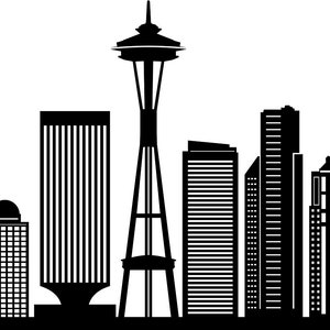 SEATTLE SKYLINE Umriss Silhouette Vektor svg eps jpg png