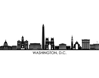 WASHINGTON DC Usa SKYLINE City Outline Silhouette Vector Graphics svg eps jpg png