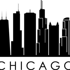 CHICAGO SKYLINE contorno silhueta vetor svg eps jpg png