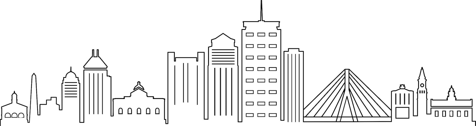 BOSTON Massachusetts City SKYLINE Outline Silhouette Vector - Etsy