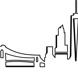 New York City Skyline Umriss Silhouette Vektor svg eps jpg png