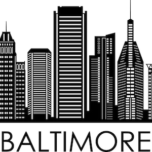 BALTIMORE MARYLAND City SKYLINE outline silhouette vector svg eps jpg png