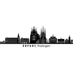 ERFURT THÜRINGEN Germany SKYLINE City Outline Silhouette Vector Graphic svg eps jpg png