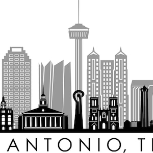 SAN ANTONIO USA Texas City Skyline Outline Silhouette Vector svg eps jpg png