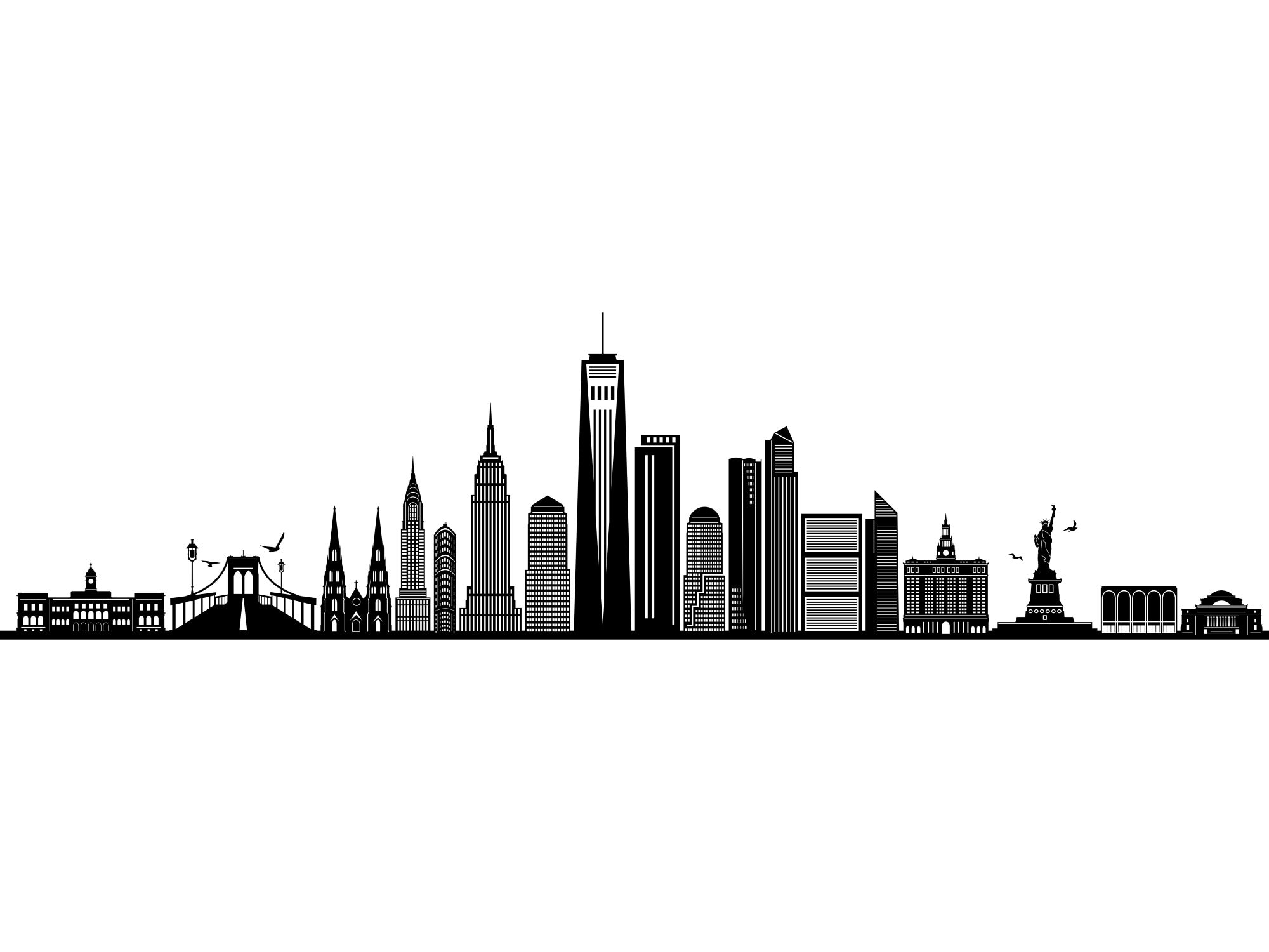 New York City Skyline Stencil new-york-city-skyline-stencil