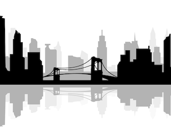 New York City Skyline Umriss Silhouette Vektor svg eps jpg png