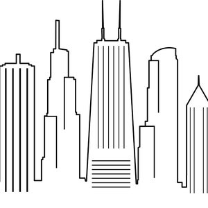 CHICAGO CITY Illinois SKYLINE contorno silhueta vetor svg eps jpg png