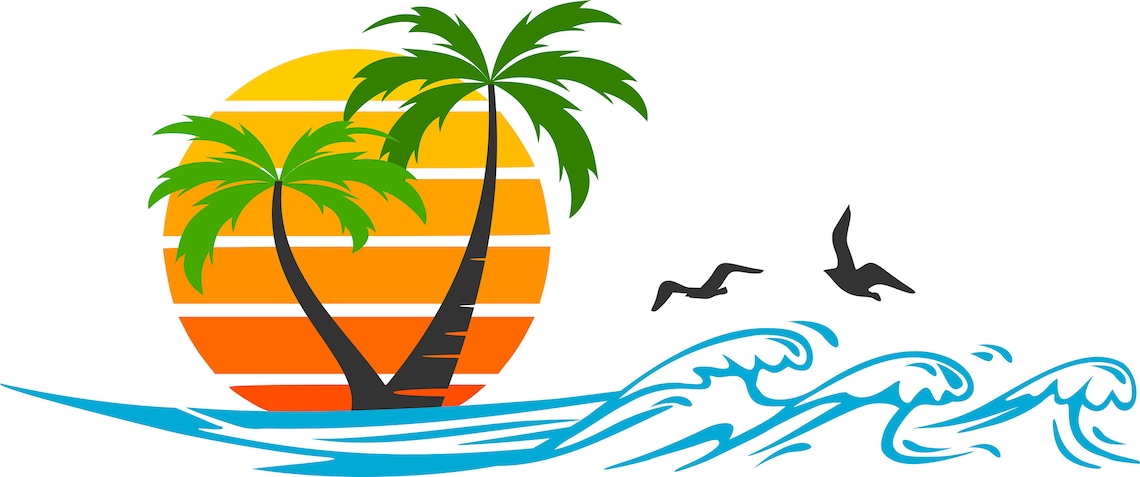 PALMA MORZE LETNIE wakacje wakacje plaża grafika wektorowa SVG EPS PNG jpg zdjęcie 1