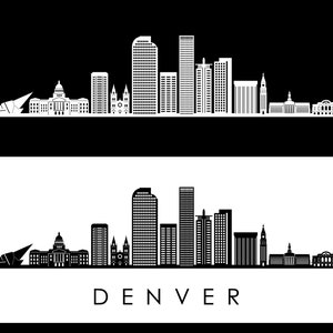 DENVER Colorado Usa SKYLINE City Outline Silhouette Vector Graphics svg eps jpg png