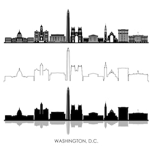 WASHINGTON DC EUA SKYLINE City Outline Silhueta Gráfico vetorial svg eps jpg png