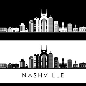 NASHVILLE Tennessee Usa SKYLINE City Outline Silhouette Vector Graphics svg eps jpg png