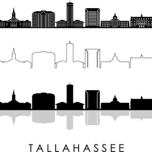 TALLAHASSEE Florida USA SKYLINE City Umriss Silhouette Vektor Grafik svg eps jpg png
