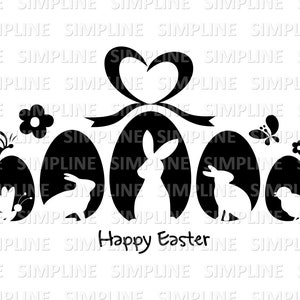 LAPIN DE PÂQUES Oeufs Vecteur Graphique svg eps png