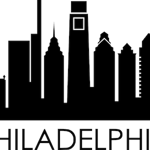 PHILADELPHIA City SKYLINE Outline Silhouette Vector svg eps jpg png