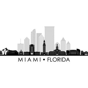 MIAMI Florida USA SKYLINE City Umriss Silhouette Vektor Grafik svg eps jpg png