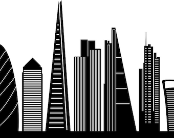 LONDON SKYLINE Outline Silhouette Vector svg eps jpg png