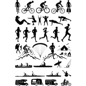 SPORT LEISURE HOBBY Outline Silhouette Vector Graphic svg eps jpg png