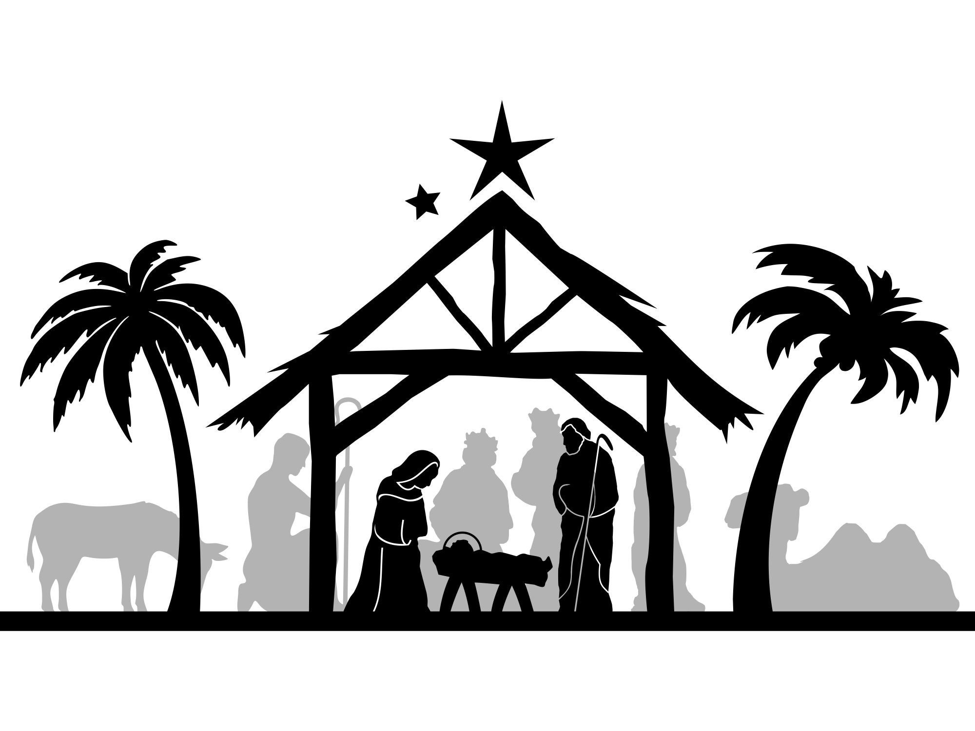 Nativity on sale scene silhouette