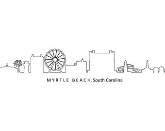 MYRTLE BEACH South Carolina Usa SKYLINE City Umriss Silhouette Vektor Grafik svg eps jpg png