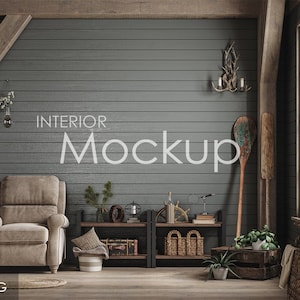 Blank wall mockup in home interior