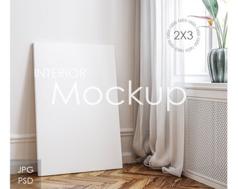 Canvas mockup in home interior