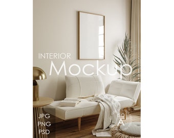 Frame mockup in home interior